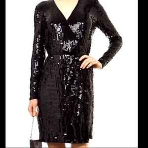 Micheal Kors Black Wrap Sequined Dress XS - Never Worn- NO FLAWS